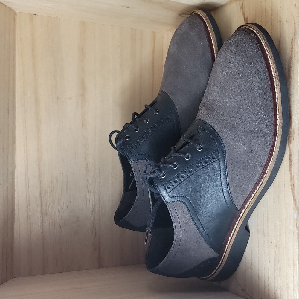 Cole Haan Mens Gray Oxford Shoes - Picture 2 of 10